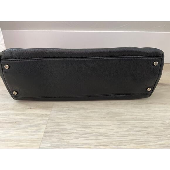 KATE SPADE Black Pebble Leather Town Road Elena Shoulder Bag Purse Chain Strap - Picture 4 of 10